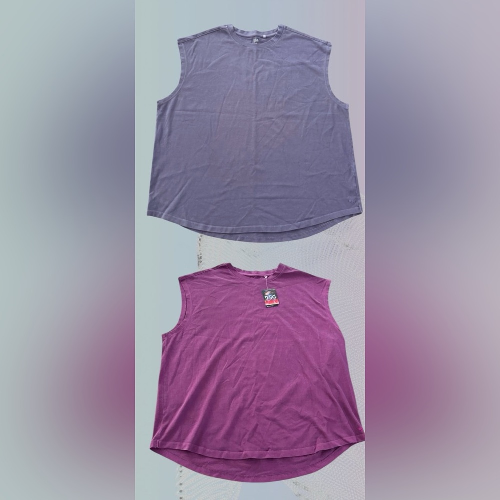 DSG men’s size 2XL tank top shirts solid plum periwinkle $60 total retail new